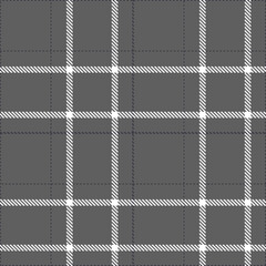 Naklejka premium Light gunmetal Seamless Tartan with Traditional dark grey accents Fabric Design