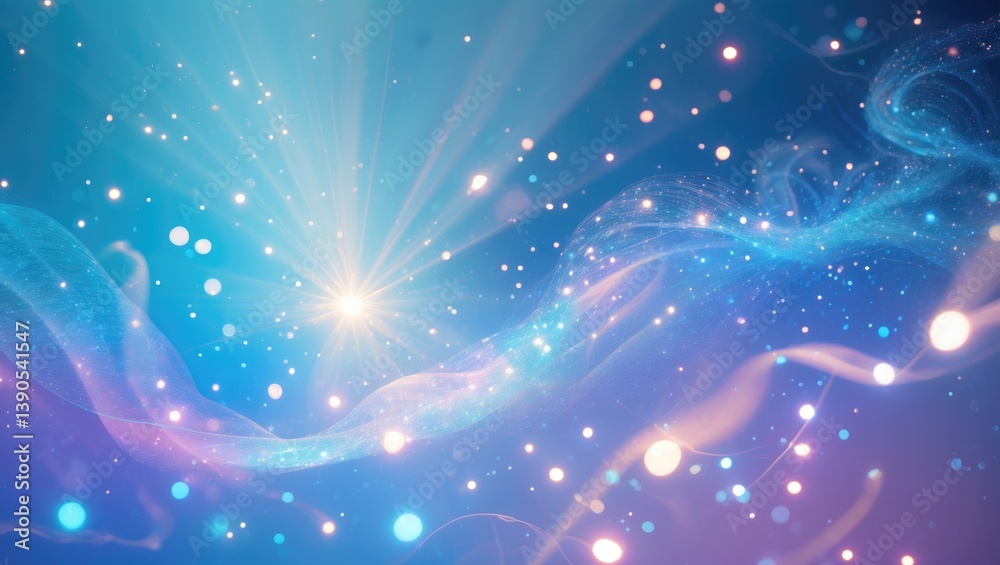 Poster blurred light refraction with bokeh or organic flare overlay effect