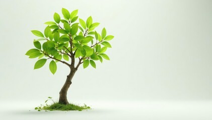 Young tree, delicate leaves, isolated on white , forest, isolated, earth