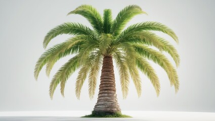 Obraz premium Profile view of an isolated palm tree for design purposes.