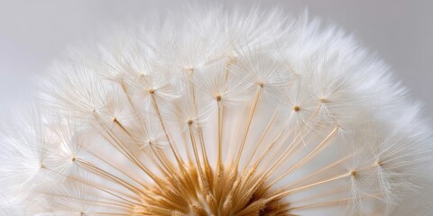 Fototapeta premium Ethereal Summer Solstice Botanical Minimalism Delicate Dandelion Seed Head Macro for Wellness Branding and Mindful Design Inspiration
