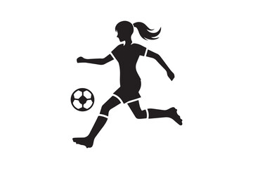 Obraz premium Symbol of simple soccer player silhouette in a simple, minimalist vector on a white background