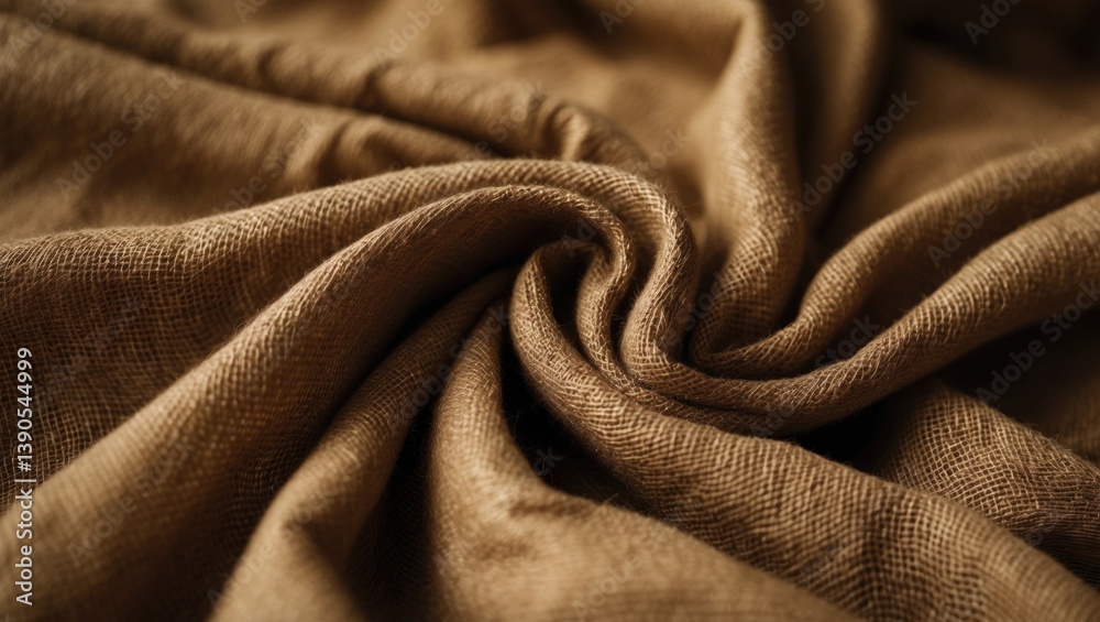 Poster empty space on brown sackcloth texture or background