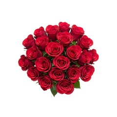 Naklejka premium Bouquet of blooming red roses isolated on white background