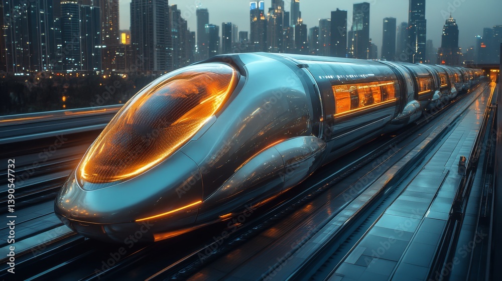 Leinwandbilder a sleek smarttrain equipped with cutting edge automation and ai technology stands ready on the track