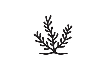 Fototapeta premium Symbol of simple Seaweed silhouette in a simple, minimalist vector on a white background