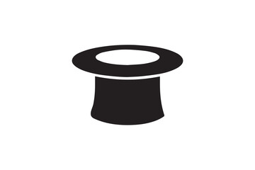 simple Magician top hat silhouette icon vector isolated in white background