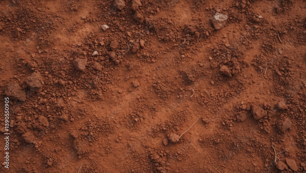 Aufkleber brown terrain surface. close-up natural environment. top-down view of soil