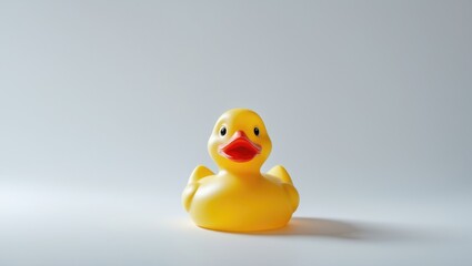 Top view of rubber duck set against a background