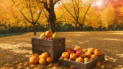 pumpkins in a basket