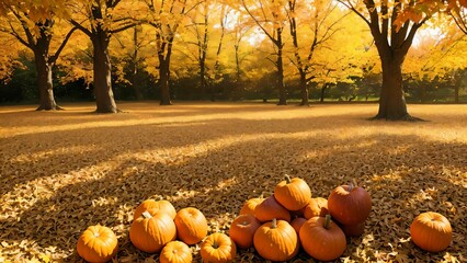 pumpkins in a field