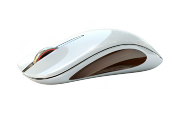 Innovative computer mouse design studio setting product photograph modern technology side view sleek aesthetics