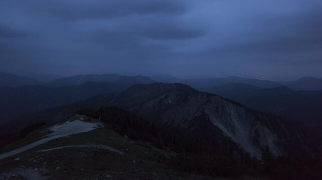 Mountain view time lapse from mountain Hochfelln in Bavaria, Germany,4K