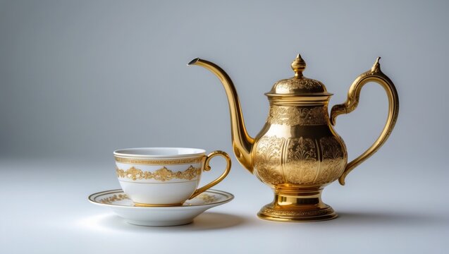 Traditional coffee cup and coffee mug - stock image