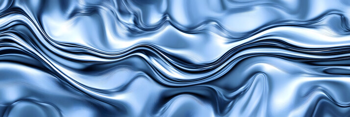 Obraz premium Fluid Metal Waves Abstract Design