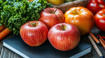 School supplies on black board background. Top view.
