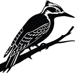 Woodpecker Silhouette Set | Bird on Tree Vector Design