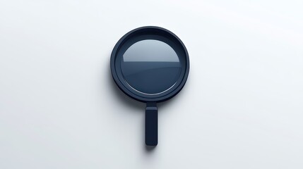 A magnifying glass on a clean white background symbolizing investigation and discovery