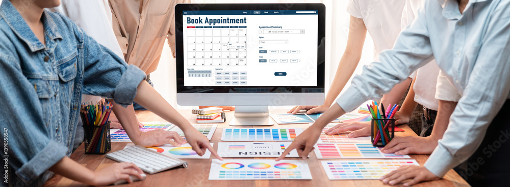 Poster online applointment booking calendar for brisk regristration on the internet website