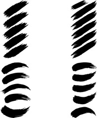 Ink brush strokes vector and Silhouette of brush stroke art collection