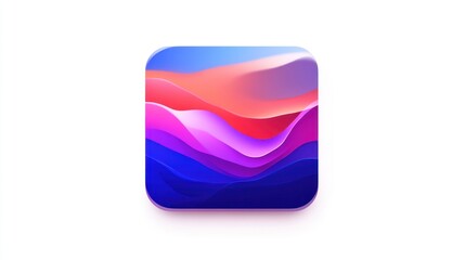 Abstract Colorful Waves in a Rounded Square Design for Modern Applications