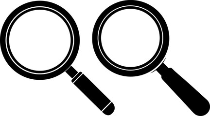 Magnifying glass vector and Silhouette of magnifying glass art collection