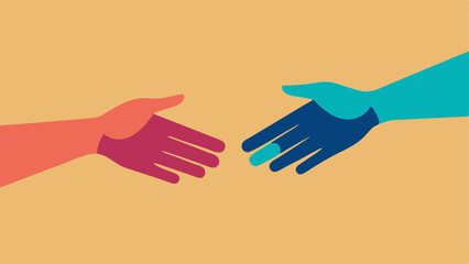 Hands Reaching Out Two hands reaching out and meeting each other illustrating the connection formed when people are authentic and open with one another.