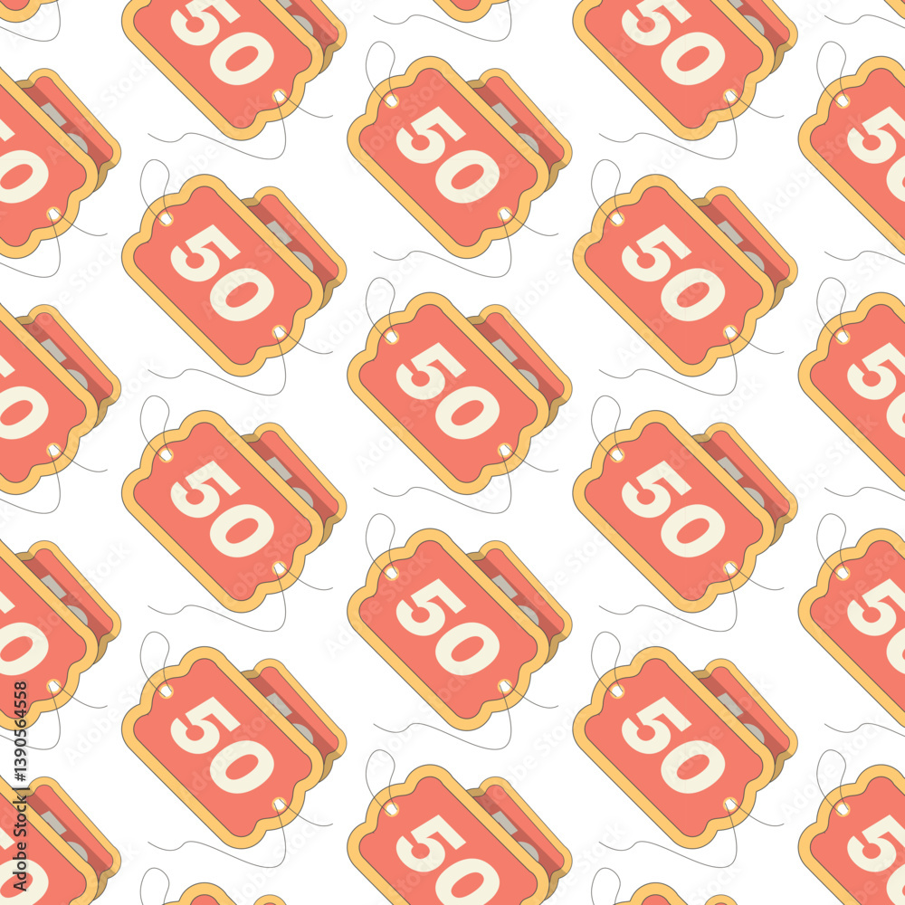 Fototapete 50 number pattern: seamless vector design