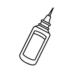 Isolated medical syringe vector illustration, a white object for liquid medicine injection