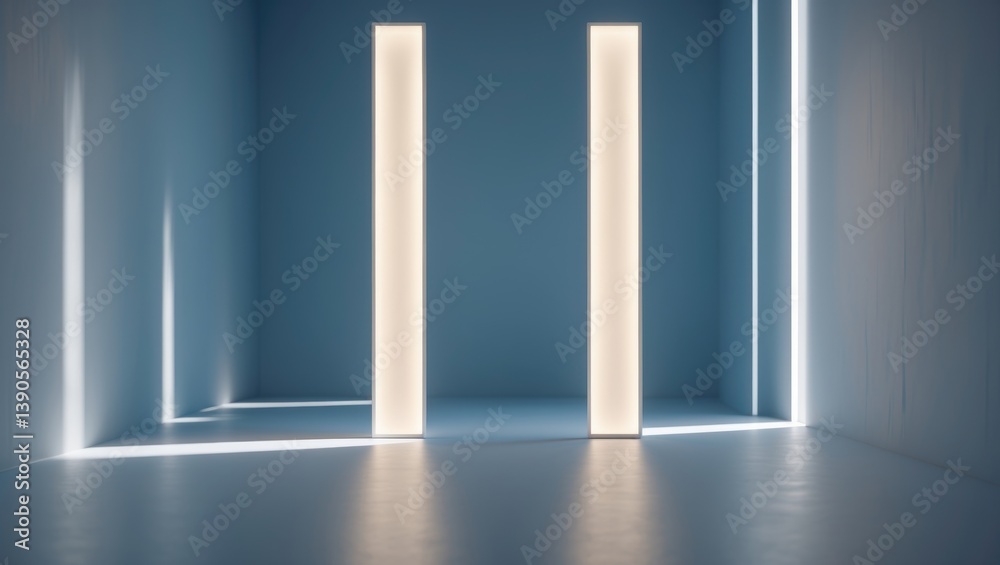 Poster universal minimalistic blue backdrop for presentation. a light blue wall within the interior featuri