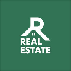 R with house logo vector