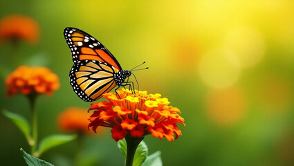 Fototapeta premium butterfly on flower