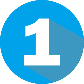 number one on blue background icon