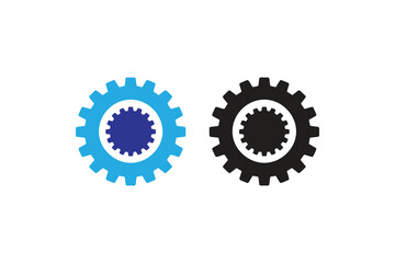 simple Gear silhouette icon vector isolated in white background