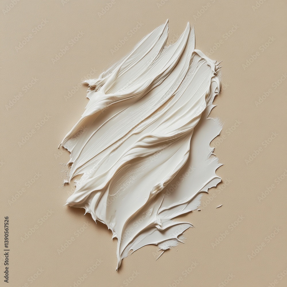Fototapete Creamy texture spread across a beige background creates an artistic abstract display of color and form in a close-up view