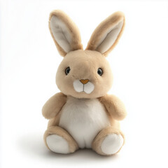 Plush bunny adorable stuffed toy essential childhood companion isolated on white background