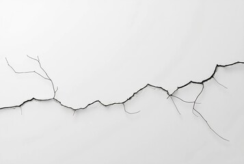 Cracked Concrete Texture on White Wall Background Surface Detail