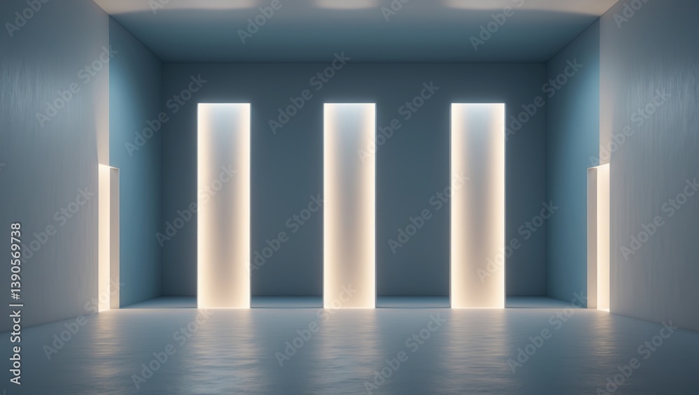 Poster universal minimalistic blue backdrop for presentation. a light blue wall within the interior featuri