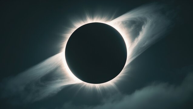 The moon entirely obscures the sun during a total solar eclipse. This is a breathtaking natural phenomenon.