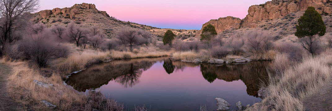 Canyon Lake Sunset Reflection, Serene Nature