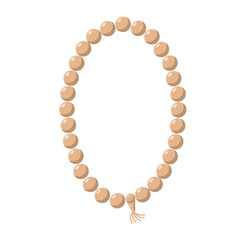 Prayer Beads Flat Illustration. Clean Icon Design Element on Isolated White Background
