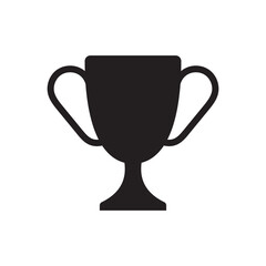 Simple black trophy silhouette icon representing achievement, victory, or excellence. Ideal for apps, websites, business awards, education milestones, or sports event illustrations.