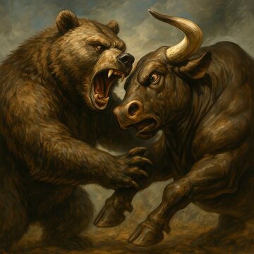 Bull vs Bear &ndash; Symbolic Battle of Market Forces