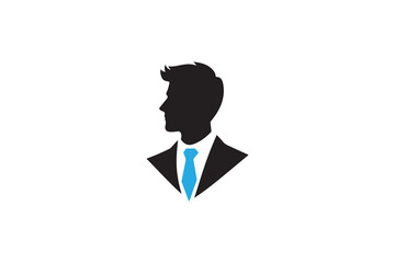 Obraz premium Symbol of simple Business man icon silhouette in a simple, minimalist vector on a white background