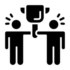 Together We Win Solid Solid Icon