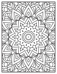 Mandala Coloring Pages for Adults and Kids, Intricate Black and White Line Art for Adults