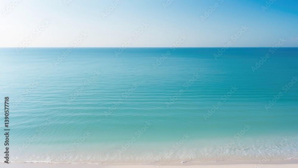 Aufkleber beautiful summer landscape view featuring a tropical shore and open sea. the clean and blue sky serv