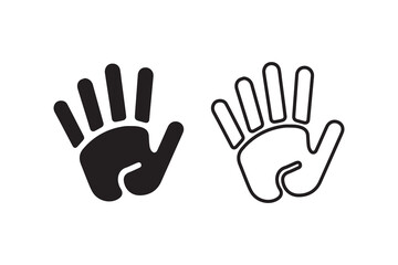 Fototapeta premium simple People hand print silhouette icon vector isolated in white background