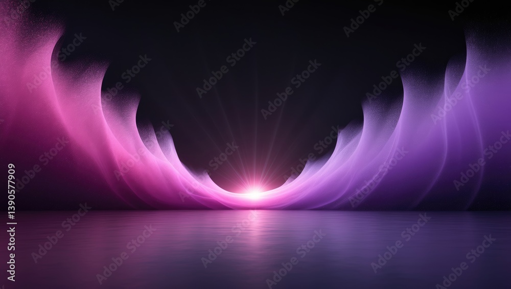 Aufkleber vibrant aurora display featuring hues of pink and purple against a black backdrop, creating a captivating and otherworldly ambiance.