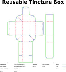 Reusable Tincture Box Packaging Die Cut Template With Dimensions And Guides